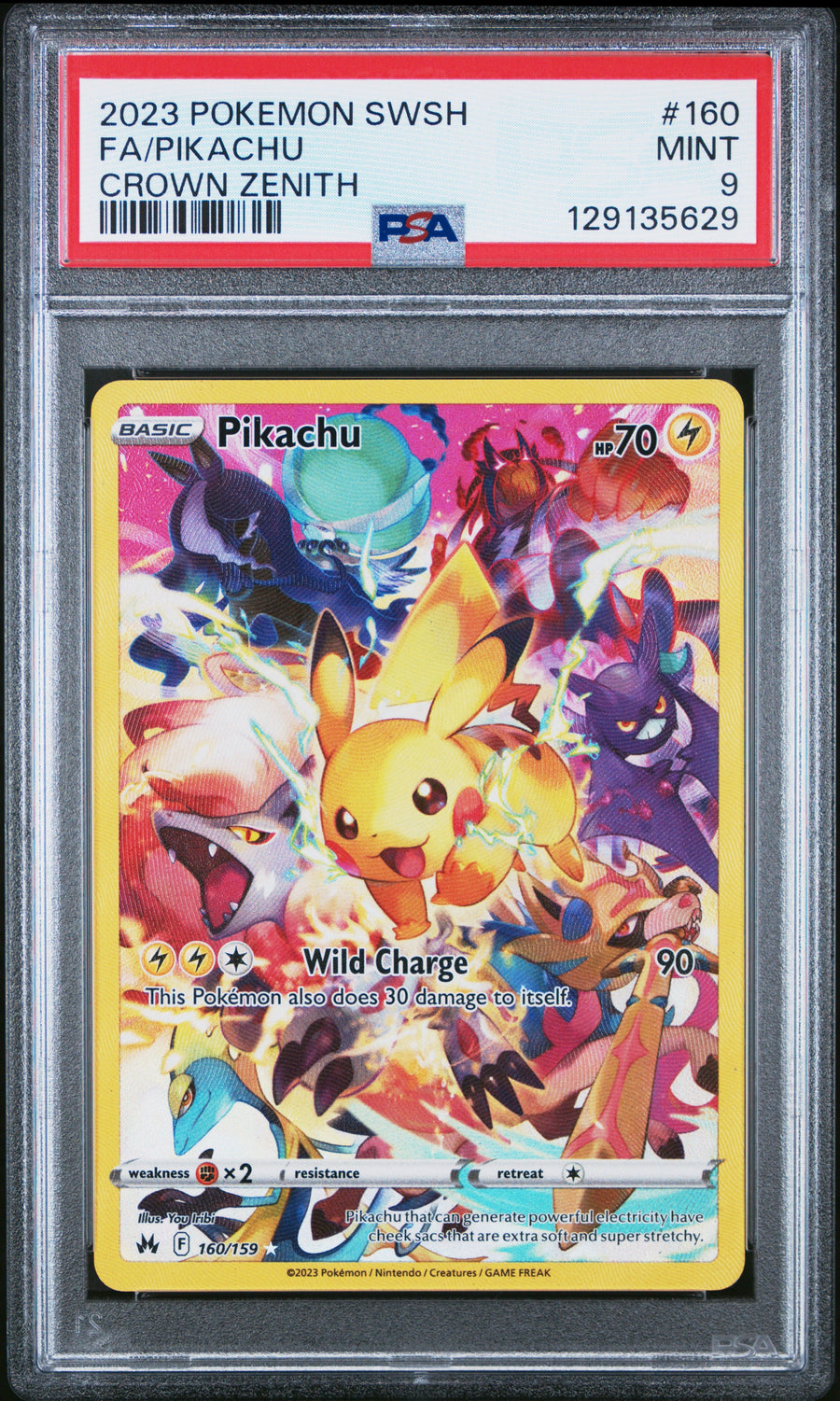 2023 Pokemon Sword And Shield Crown Zenith Fa/Pikachu 9 PSA #160