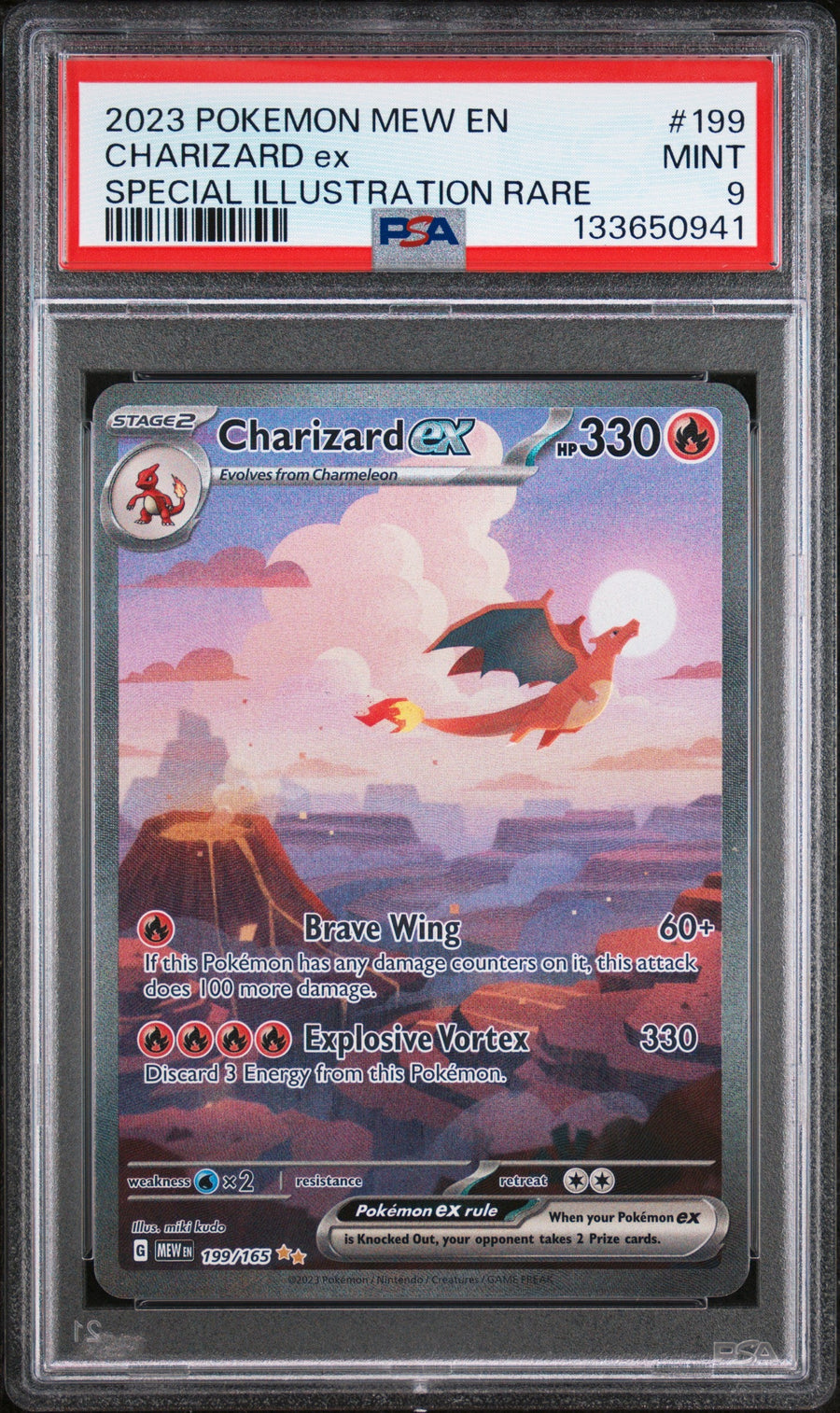 2023 Pokemon SV 151 Special Illustration Rare Charizard Ex 9 PSA #199