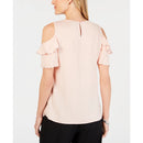 Jm Collection Plus Size Embellished Ruffled Top, casabella  Size 1X