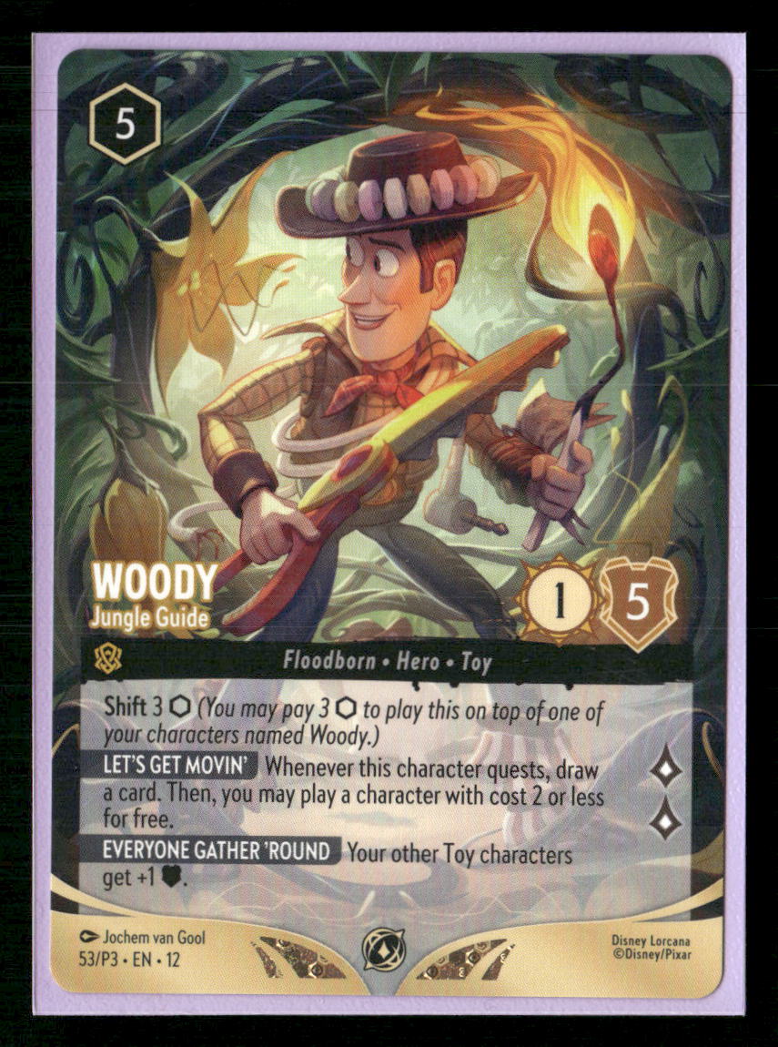 Disney Lorcana Promo Cards Woody - Jungle Guide #53