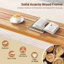 63 Inch 3-Person Acacia Patio Wood Outdoor Backless Bench