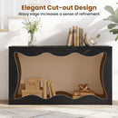 63 Inch Console Table 2-Tier Narrow Entryway Table with Wavy Edge Storage Shelf