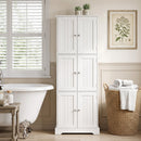 63-Inch Tall Bathroom Storage Cabinet with 6 Doors