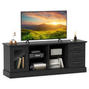 63 Inches Media Console Table with 3 Drawers and 2 Glass Shelves