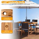 63 Inches Outdoor Indoor Dining Table with 1.97 Inches Umbrella Hole and Metal Legs