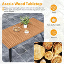 63 Inches Outdoor Indoor Dining Table with 1.97 Inches Umbrella Hole and Metal Legs