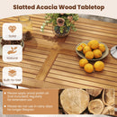63" Outdoor Dining Table with Acacia Wood Slatted Tabletop