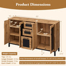 63" Sideboard Buffet Cabinet with 3 Drawers and Storage Shelves
