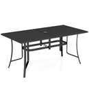 63" x 33" Rectangle Metal Patio Dining Table for 6