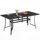 63" x 33" Rectangle Metal Patio Dining Table for 6