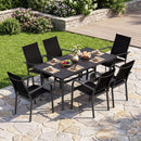 63" x 33" Rectangle Metal Patio Dining Table for 6