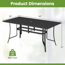 63" x 33" Rectangle Metal Patio Dining Table for 6