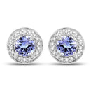 3.22 Carat Genuine Tanzanite & White Topaz .925 Sterling Silver Ring