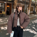 Stand-collar Puffer Cotton-padded Coat For Petite Figures