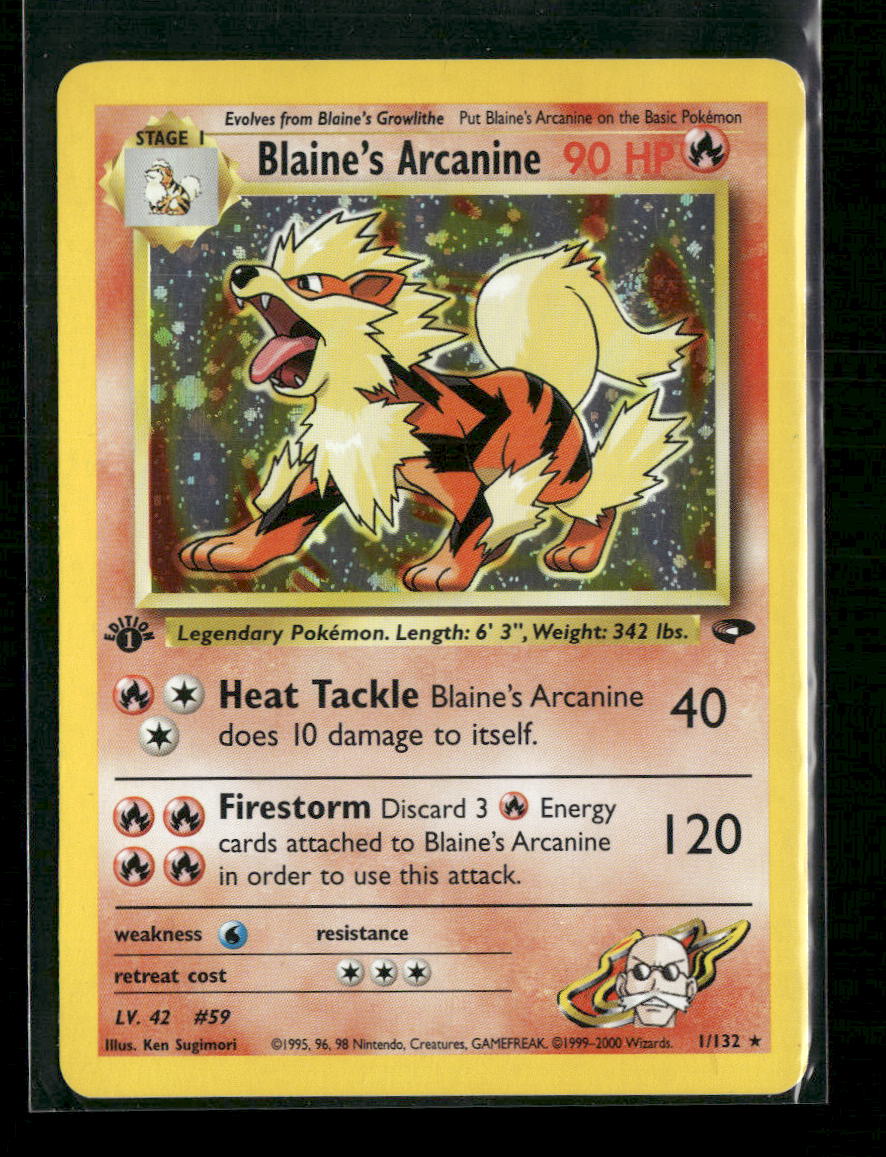 Gym Challenge Blaine's Arcanine 1st Edition #001/132