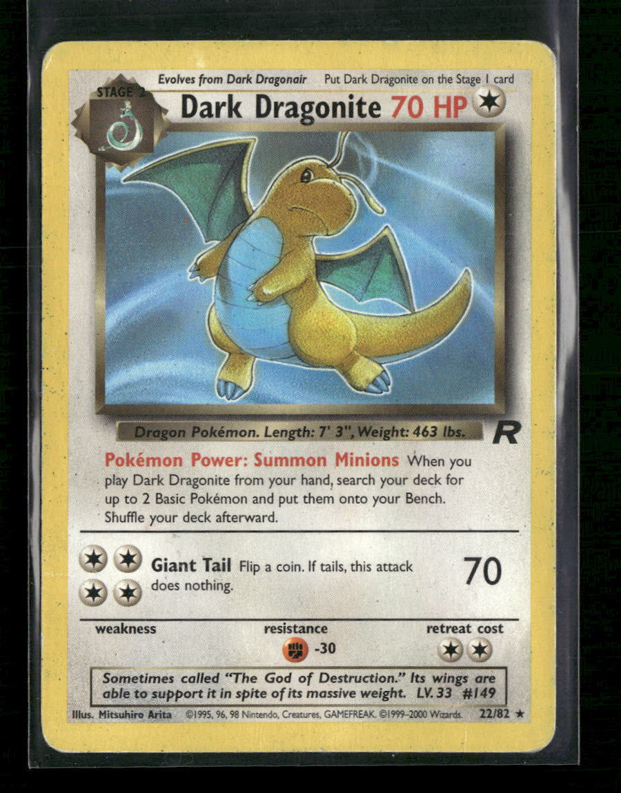 Team Rocket Dark Dragonite (22) #22/82 Damaged