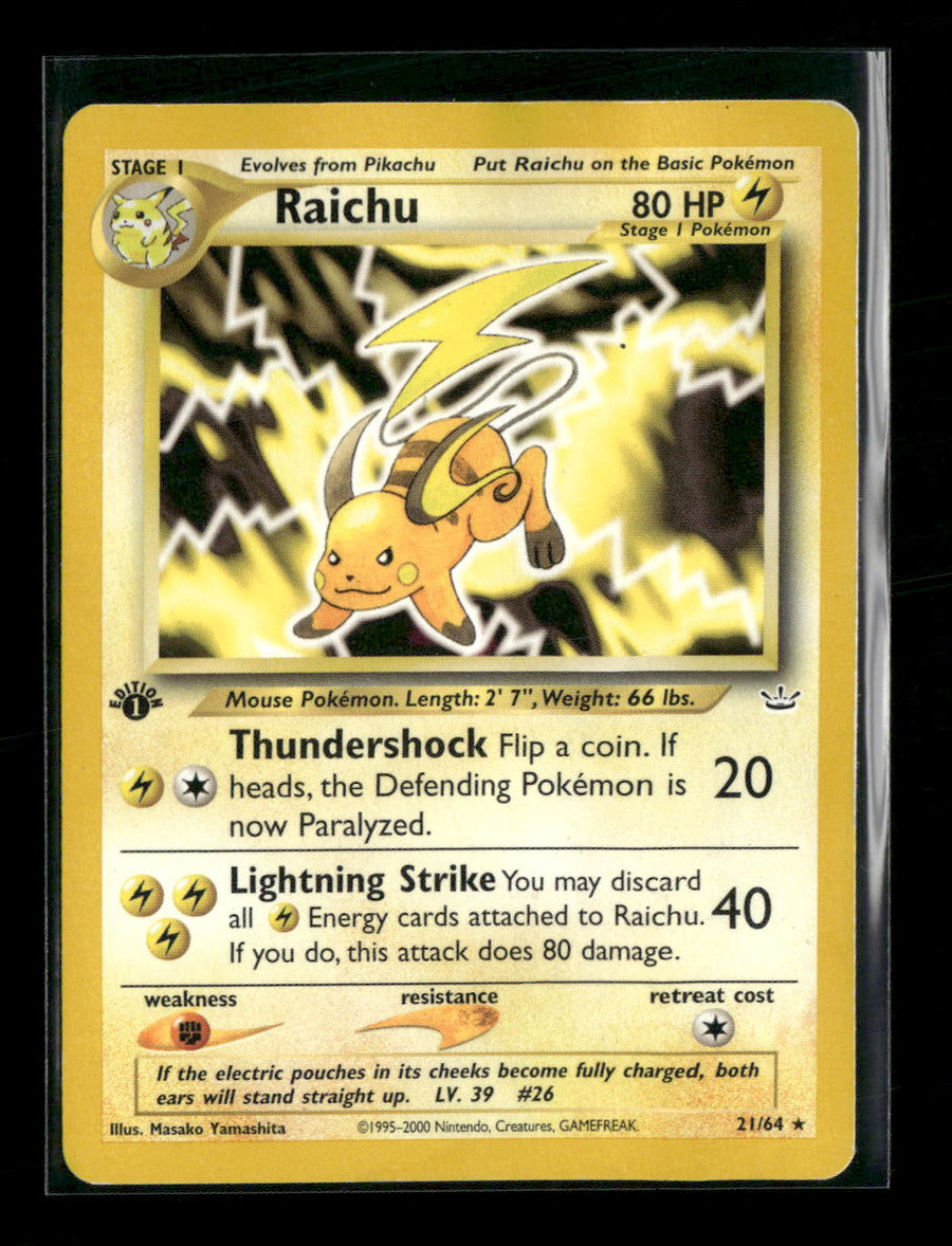 Neo Revelation Raichu 1st Edition #21/64 Damaged