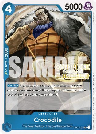 Crocodile (Judge Pack Vol. 6) (OP07-040) - One Piece Promotion Cards Foil