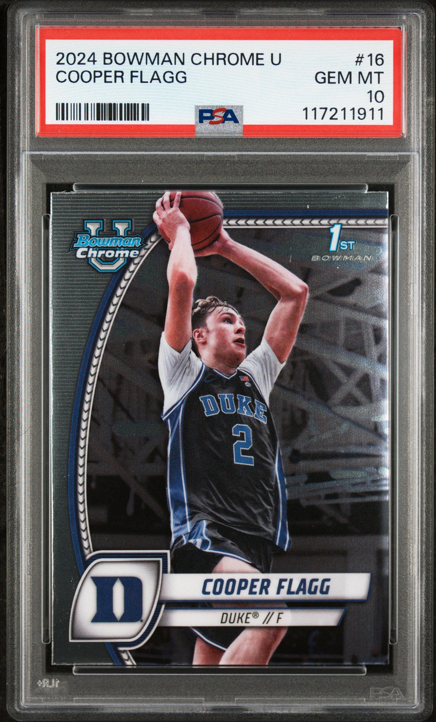 2024 Bowman Chrome University Cooper Flagg 10 PSA #16