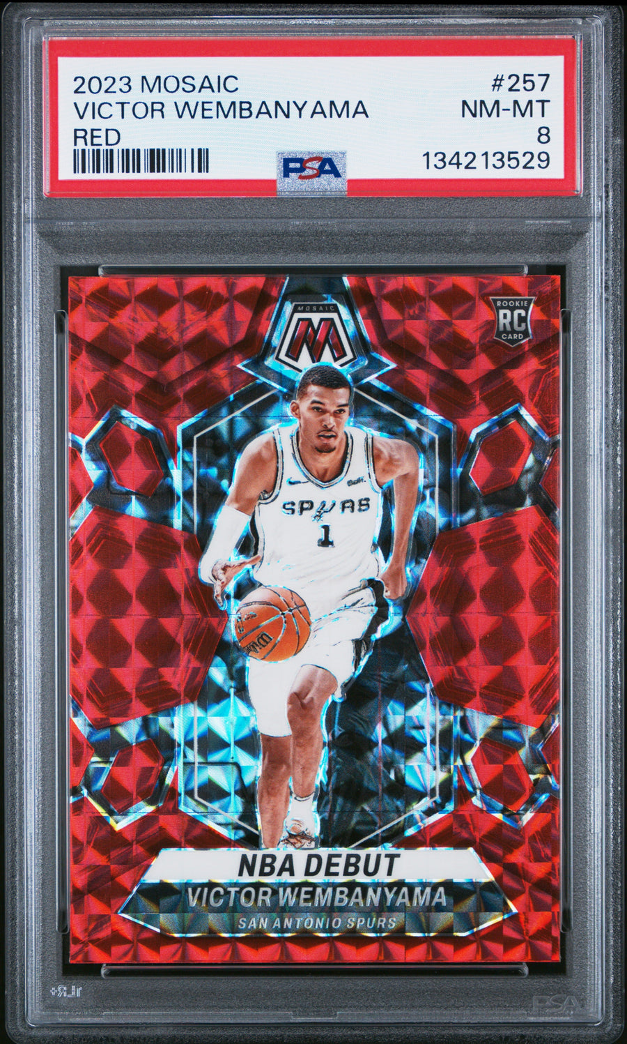 2023 Panini Mosaic Red Victor Wembanyama 8 PSA #257