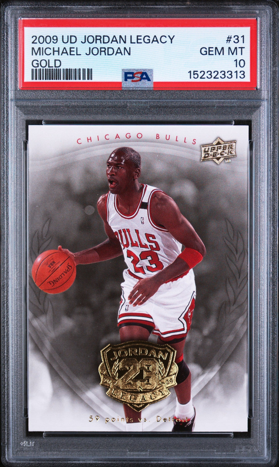 2009 Upper Deck Jordan Legacy Gold Gold Michael Jordan 10 PSA #31