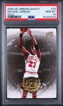 2009 Upper Deck Jordan Legacy Gold Gold Michael Jordan 10 PSA #72