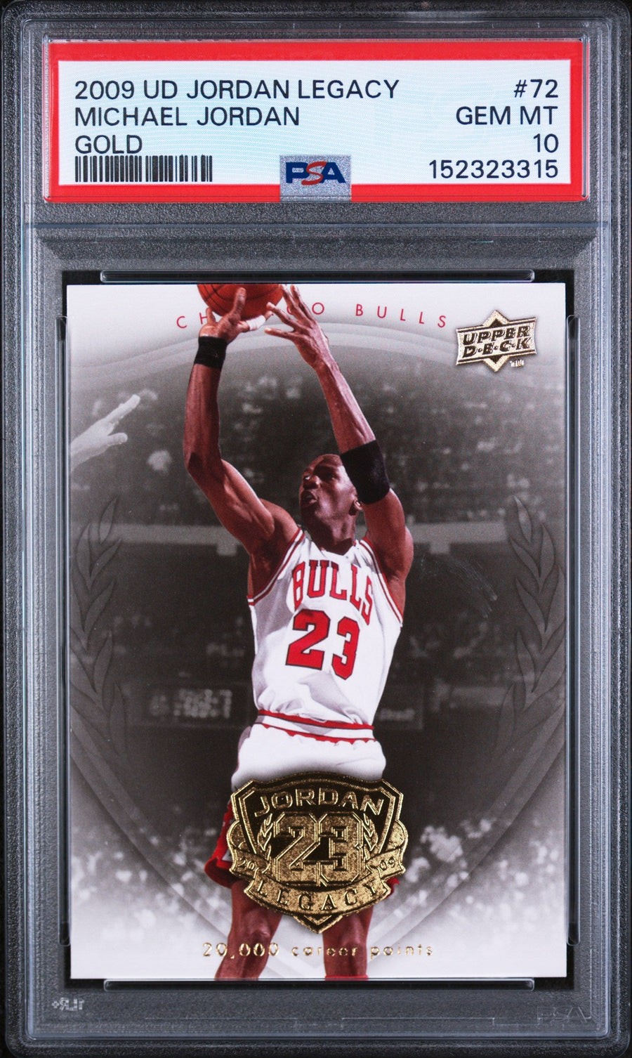 2009 Upper Deck Jordan Legacy Gold Gold Michael Jordan 10 PSA #72