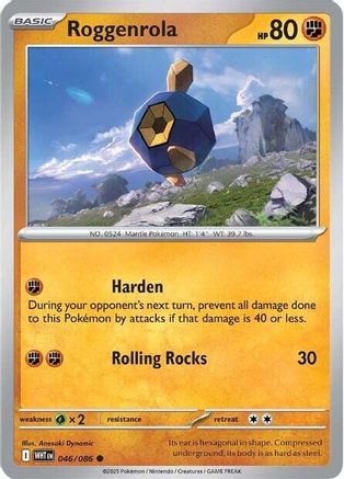 Roggenrola 046/086 - SV White Flare Reverse Holofoil