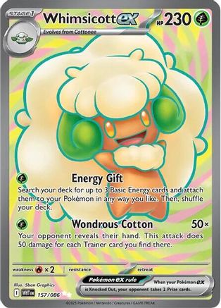 Whimsicott ex 157/086 - SV White Flare Holofoil