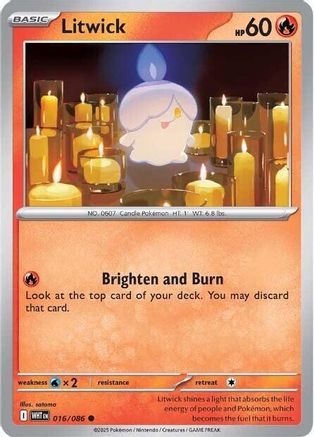 Litwick 016/086 - SV White Flare Reverse Holofoil