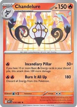 Chandelure 018/086 - SV White Flare Reverse Holofoil