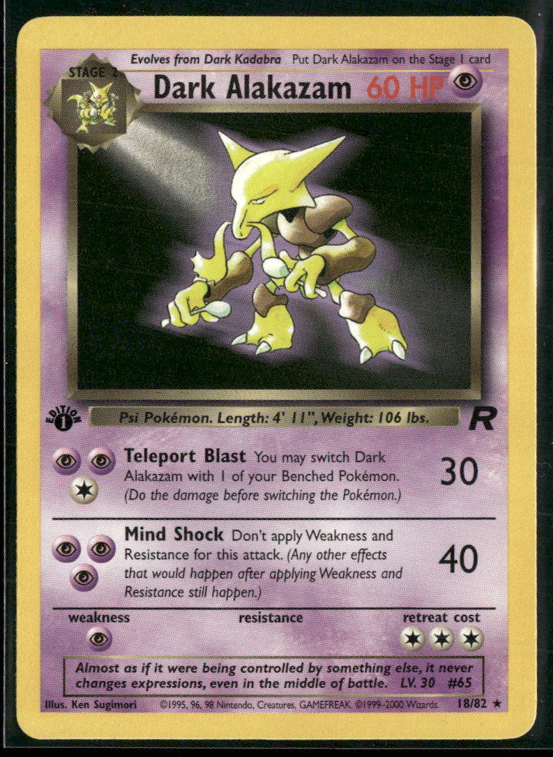Team Rocket Dark Alakazam (18) #18/82