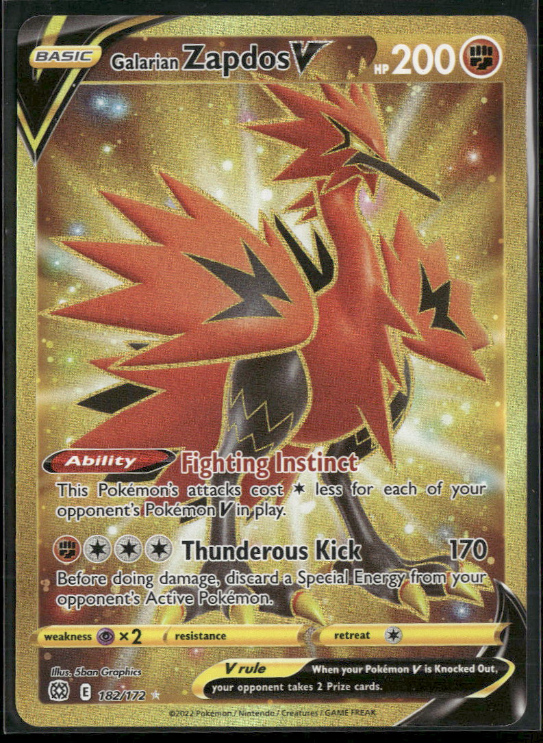 SWSH09: Brilliant Stars Galarian Zapdos V (Secret) #182/172