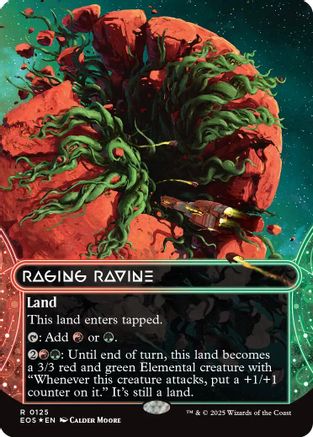 Raging Ravine (0125) (Borderless) (Galaxy Foil) (EOS-125) - Edge of Eternities: Stellar Sights Foil
