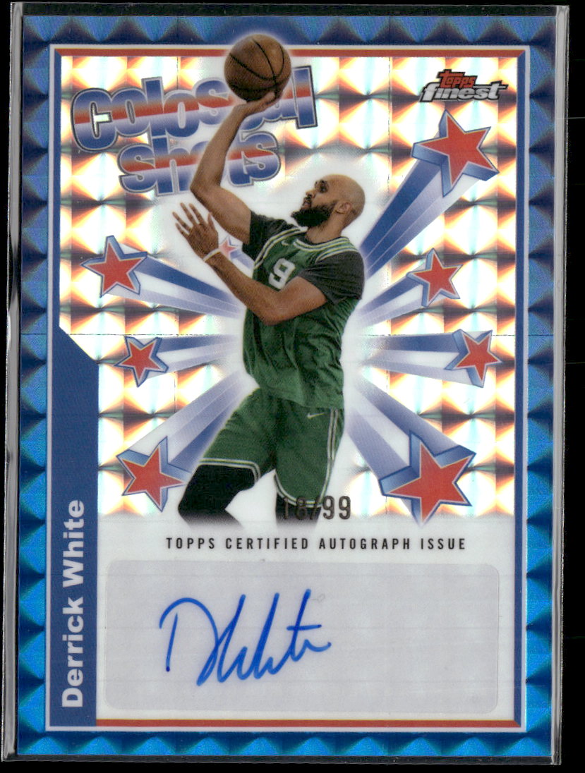2025 Topps C. S. Auto Blue Geometric Refractor #/99 Derrick White #BSA-DW