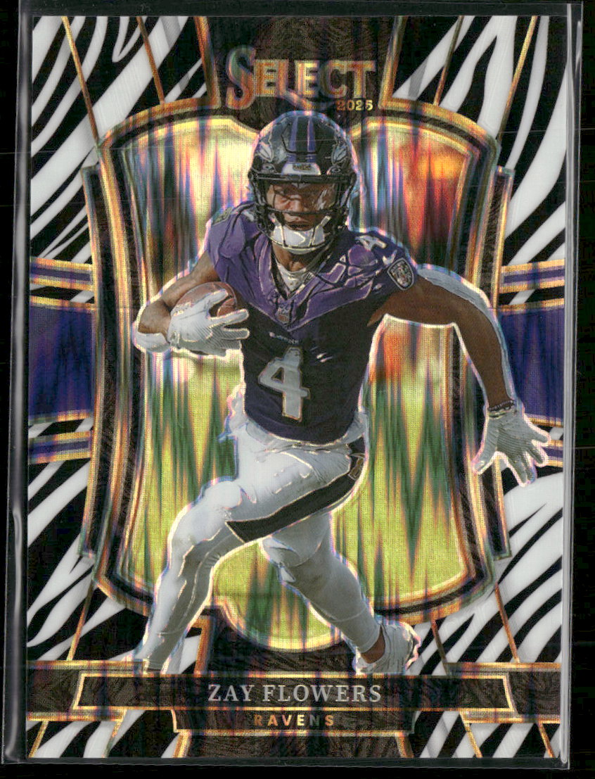 2025 Panini Select Zebra Prizm Zay Flowers #162