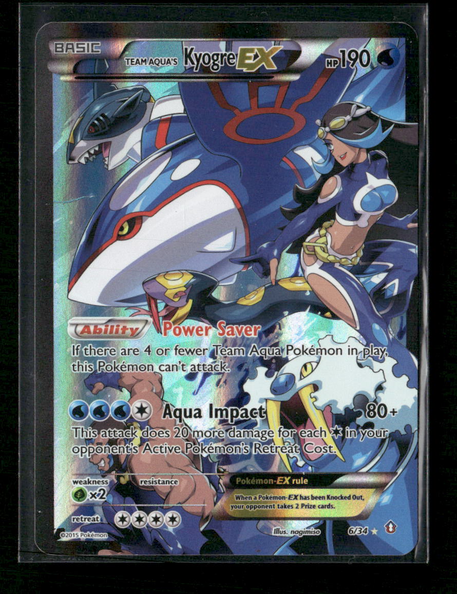 Double Crisis Team Aqua's Kyogre EX #6/34 Damaged