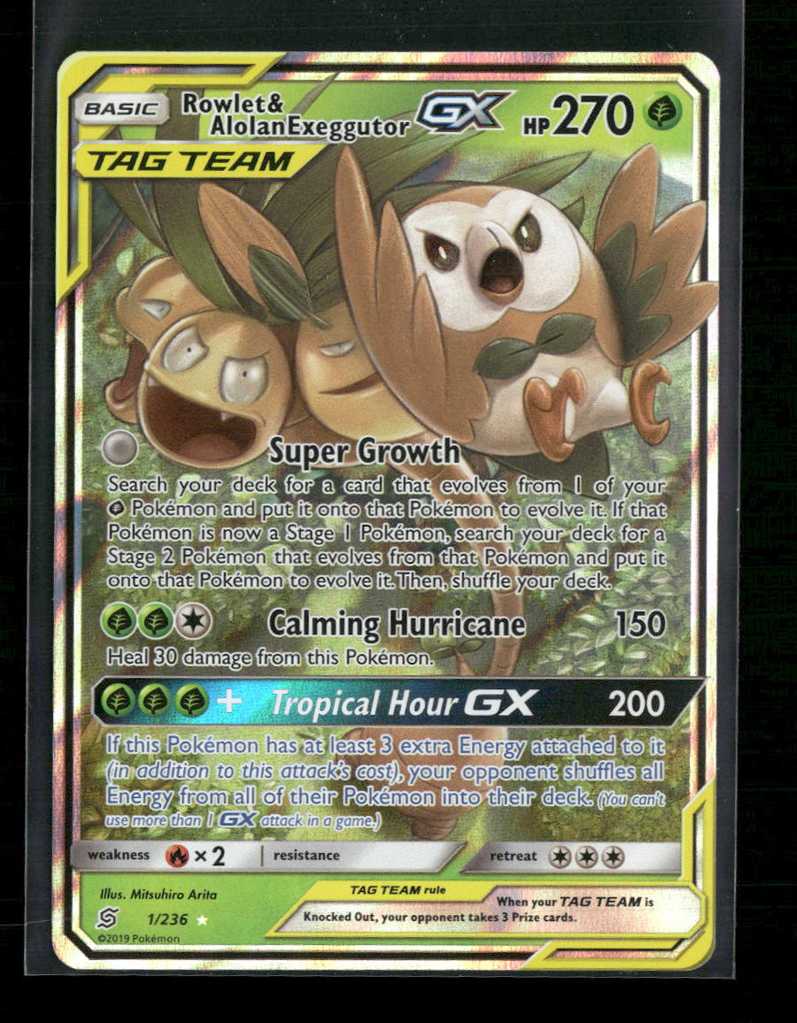 SM - Unified Minds Rowlet & Alolan Exeggutor GX #1/236
