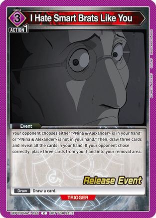 I Hate Smart Brats Like You (UEPR/FMA-1-096) - UE09BT FULLMETAL ALCHEMIST Release Event Cards