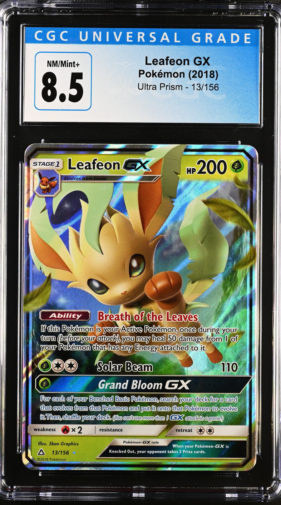 2018 Ultra Prism Leafeon GX 8.5 CGC #13/156