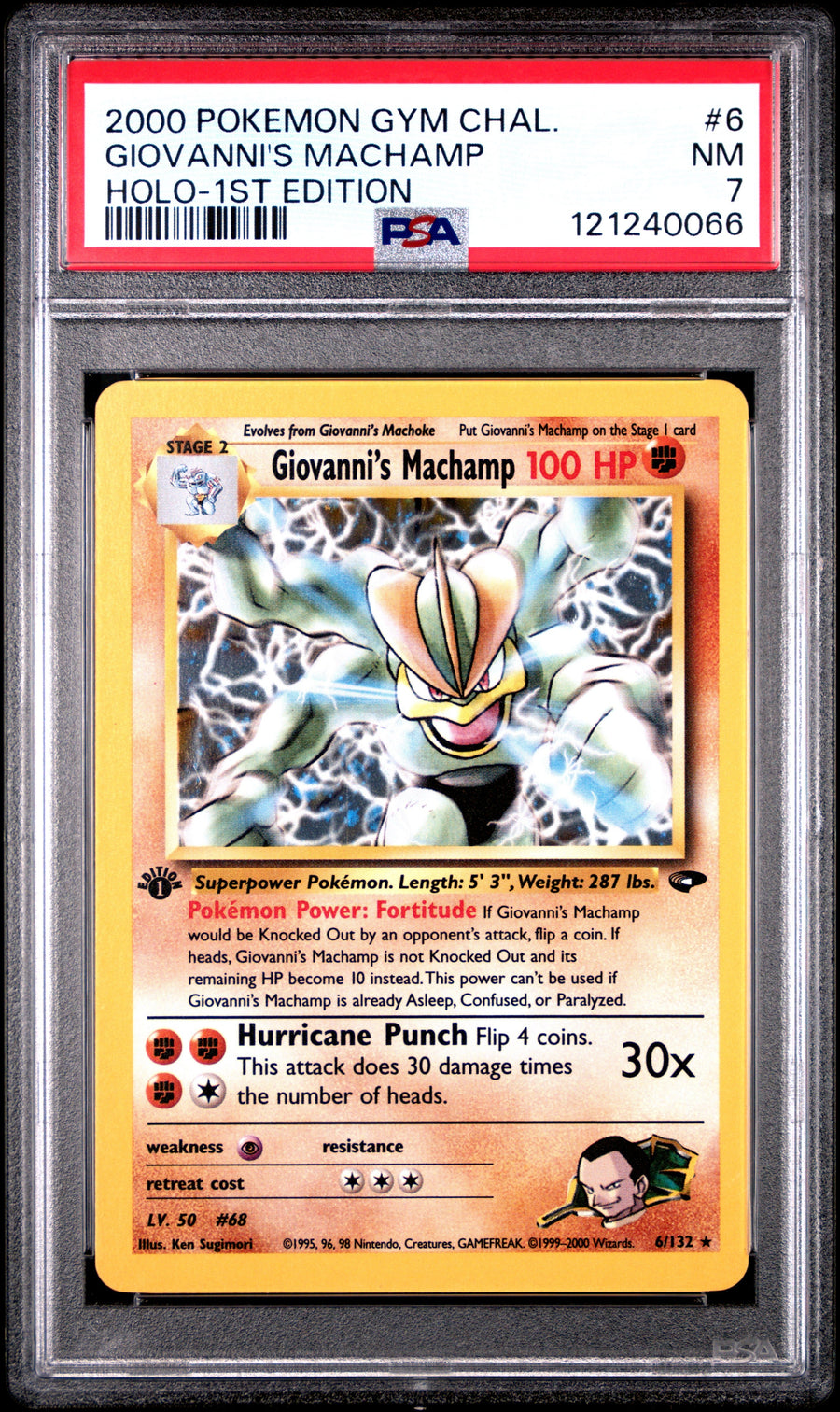 2000 Pokemon Gym Challenge Holo-1st Edition Giovanni'S Machamp 7 PSA #6