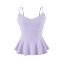 Cropped Ruffled-waistline Slim-fit Camisole Top