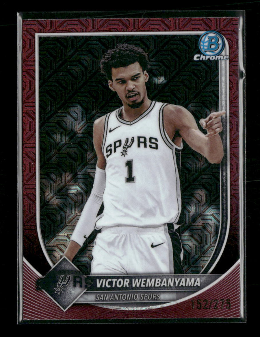 2025-26 Bowman Chrome Burgundy Mojo Refractors Victor Wembanyama #/275 #BCV-143