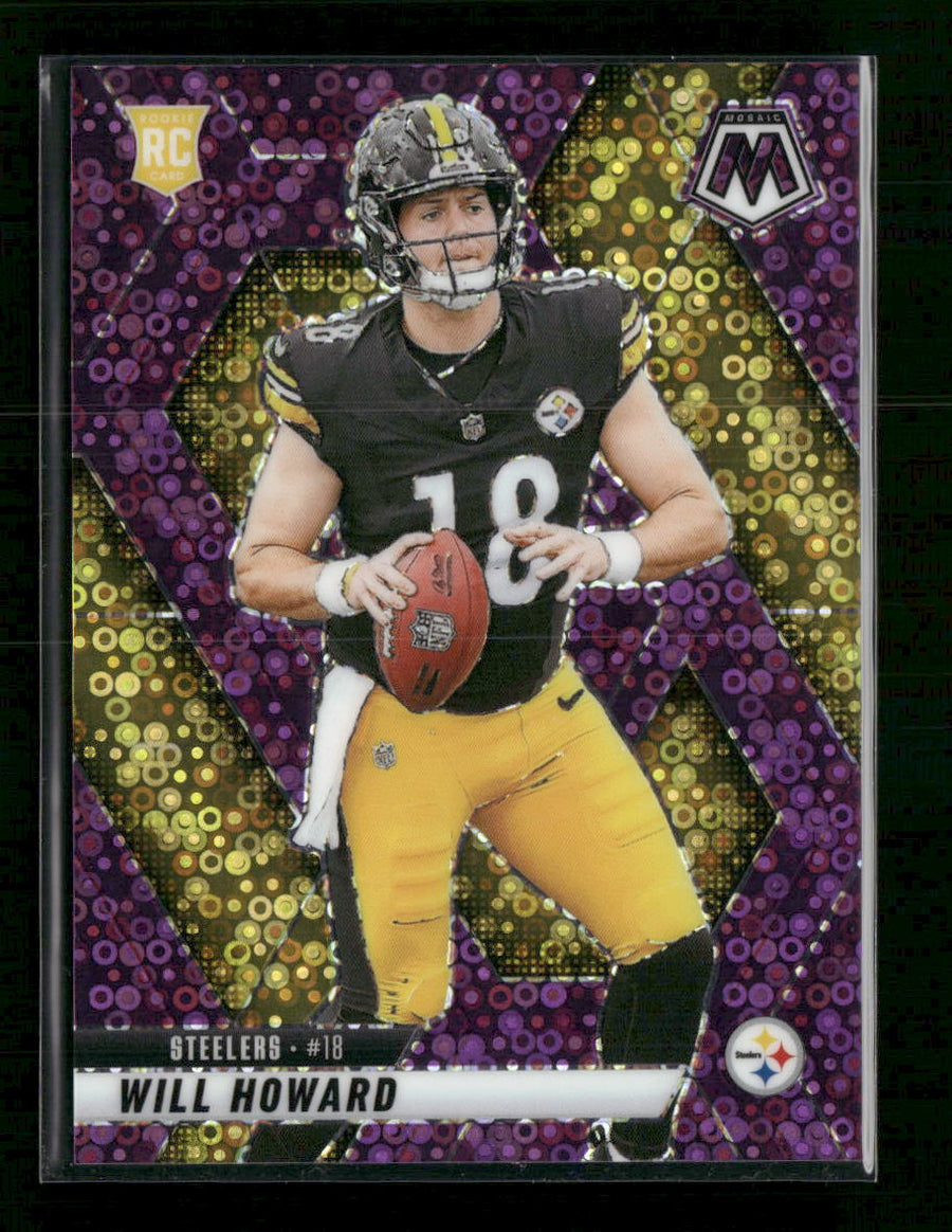 2025 Panini Mosaic Mosaic No Huddle Purple Will Howard Rookie #/50 #318