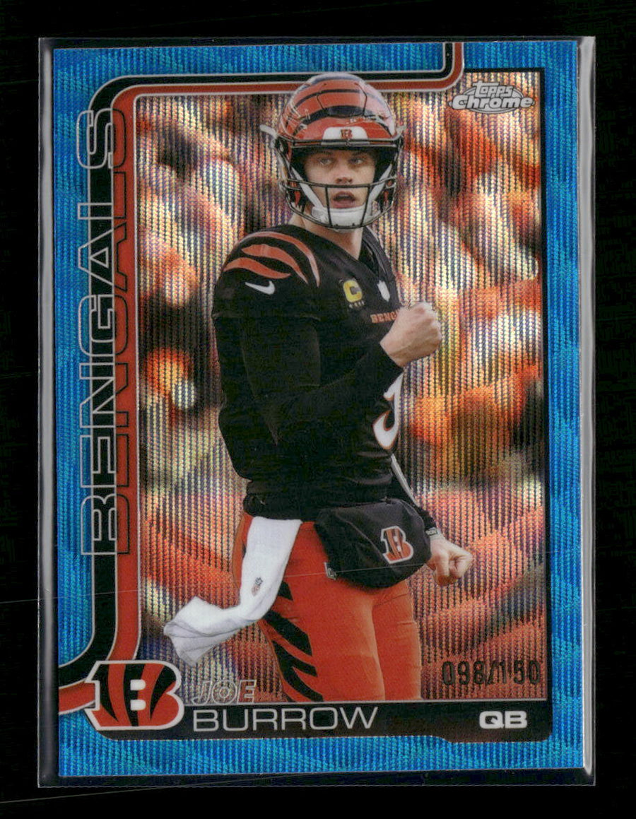 2025 Topps Chrome Blue Wave Refractor Joe Burrow #/150 #61