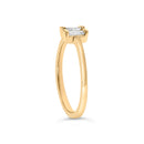 14K Yellow Gold Plated Sterling Silver 1/5 Cttw Baguette Diamond Open Band Ring