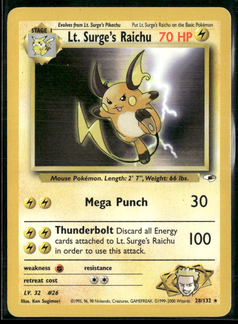 Gym Heroes Lt. Surge's Raichu #028/132