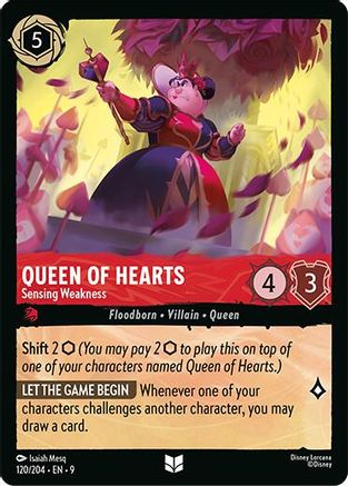 Queen of Hearts - Sensing Weakness (120/204) - Fabled Cold Foil