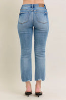 Judy Blue Mr Vintage Wash Destroy Hem Kick Flare Jeans