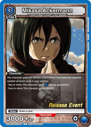 Mikasa Ackermann (024) (UEPR/AOT-1-024) - UE10BT Attack on Titan Release Event Cards